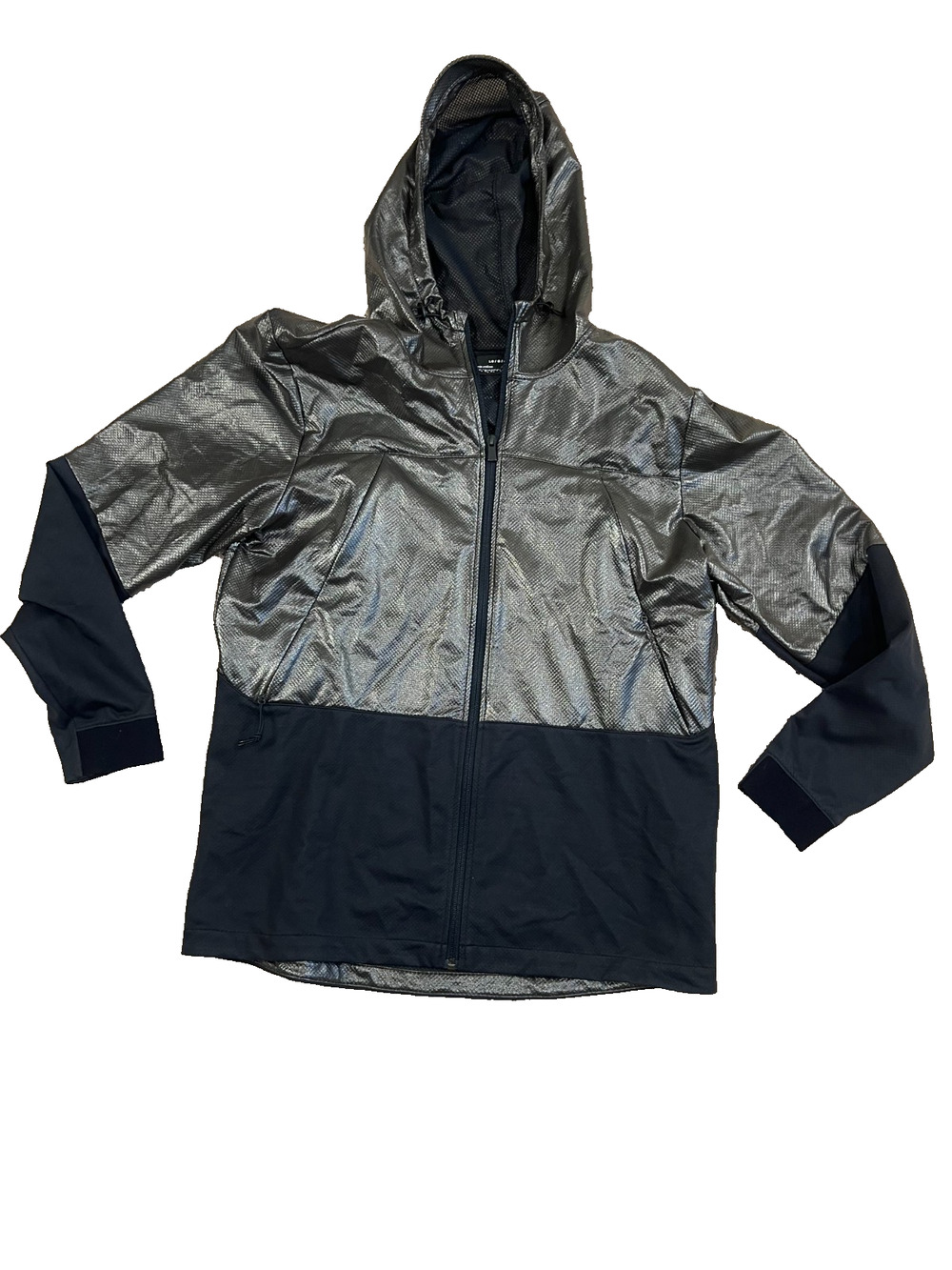 Under Armour ColdGear Wind Breaker Men's Large Zip Up Metallic Hooded Two Tone